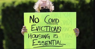 No covid evictions protest online