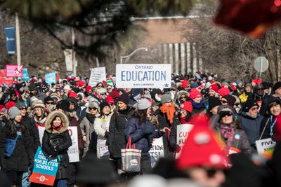 Education Workers on Strike, Ontario, 2022
