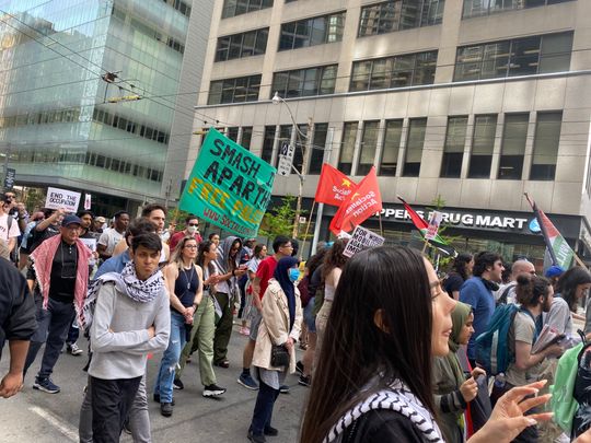 Socialist Action at 75th Nakba Rally in Toronto