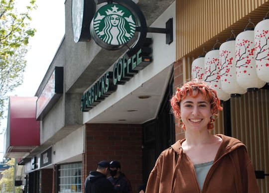 Frédérique Martineau at Starbucks in Vancouver